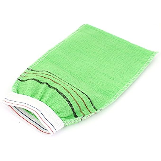 Ruilogod Bathroom Skin Body Exfoliating Massage Cleaner Bath Glove Mitt Green - Image 1